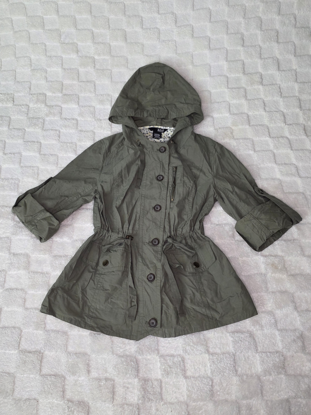 A.N.A A NEW APPROACH ANORAK LIGHTWEIGHT UTILITY JACKET OLIVE GREEN SIZE M NWOT